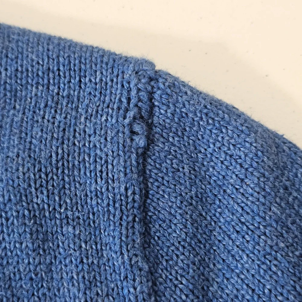 Polo Ralph Lauren Mock Neck Sweater XL Blue Preppy Classic Coastal Ivy Americana